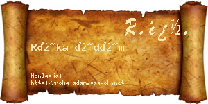 Róka Ádám névjegykártya