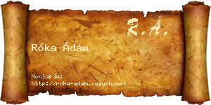Róka Ádám névjegykártya